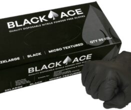 Black Ace Disposable Nitrile Gloves, Unpowdered